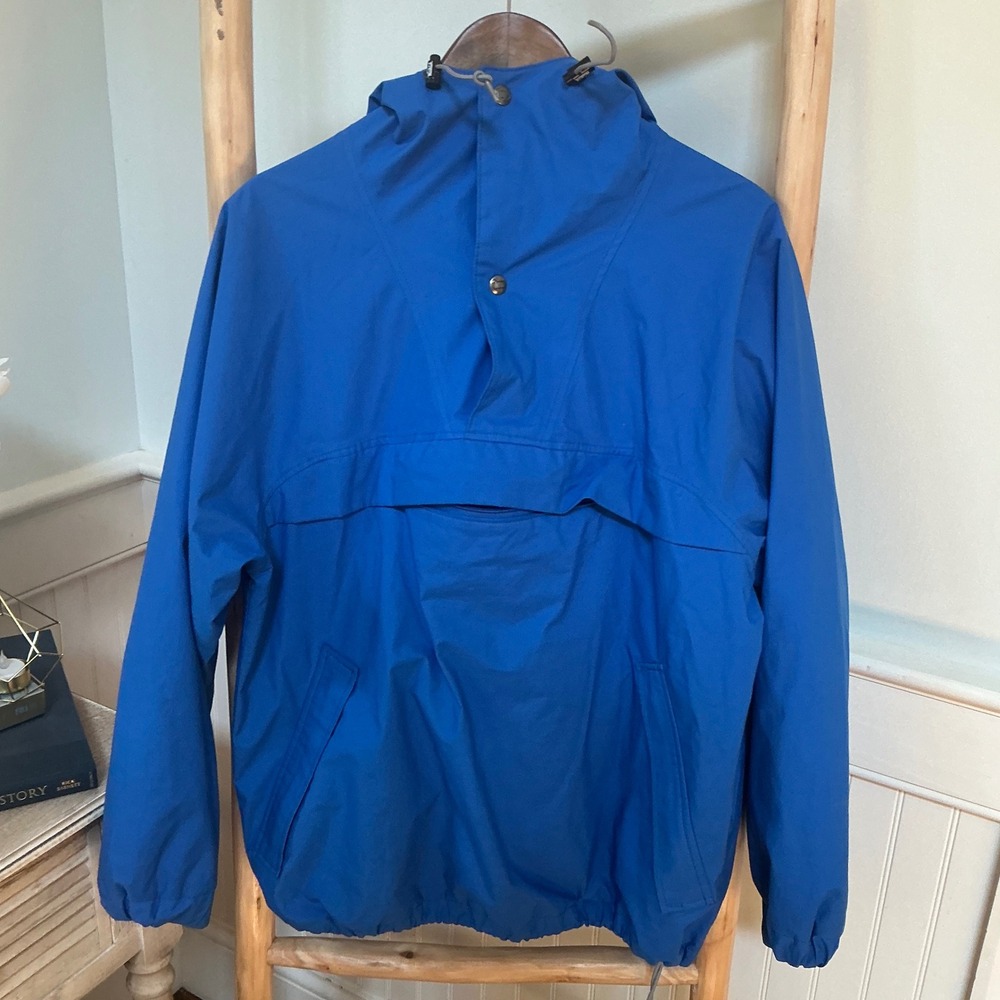 Vintage Woolrich Mens Royal Blue Anorak Windbreaker Hooded Jacket Made in USA M